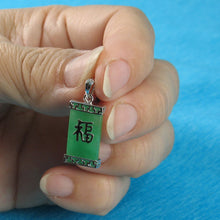 Load image into Gallery viewer, “Fu” Green Jade Oriental Pendant