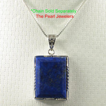 Load image into Gallery viewer, Solid Sterling Silver Petite Rectangle Lapis Lazuli Pendant