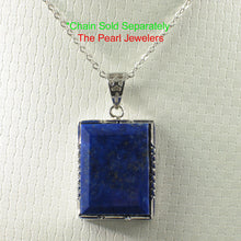 Load image into Gallery viewer, Solid Sterling Silver Petite Rectangle Lapis Lazuli Pendant