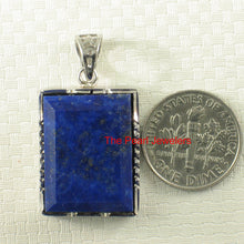 Load image into Gallery viewer, Solid Sterling Silver Petite Rectangle Lapis Lazuli Pendant