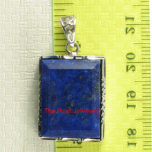 Load image into Gallery viewer, Solid Sterling Silver Petite Rectangle Lapis Lazuli Pendant
