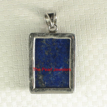 Load image into Gallery viewer, Solid Sterling Silver Petite Rectangle Lapis Lazuli Pendant