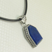 Load image into Gallery viewer, 9220105-Gemstone-Natural-Blue-Lapis-Lazuli-Solid-Sterling-Silver-Pendant