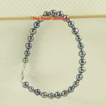 Load image into Gallery viewer, Blue Freshwater Pearl Bali Bead Bracelet/Anklet β 925 Sterling Silver