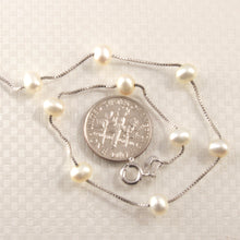 Load image into Gallery viewer, White Freshwater Pearl Anklet β Sterling Silver Tin-Cup Design