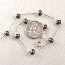 Load image into Gallery viewer, Black Freshwater Pearl Anklet β Sterling Silver Tin-Cup Design