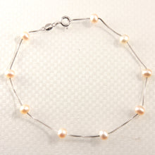 Load image into Gallery viewer, Pink Freshwater Pearl Anklet β Sterling Silver Tin-Cup Design