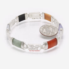 Load image into Gallery viewer, Multi-Color Jade Dragon Design Bracelet β 925 Sterling Silver