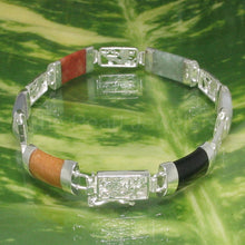 Load image into Gallery viewer, Multi-Color Jade Dragon Design Bracelet β 925 Sterling Silver