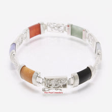 Load image into Gallery viewer, Multi-Color Jade Dragon Design Bracelet β 925 Sterling Silver