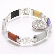 Load image into Gallery viewer, Multi-Color Jade Bracelet with Chinese Characters β Sterling Silver 925