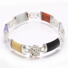 Load image into Gallery viewer, Multi-Color Jade Bracelet with Chinese Characters β Sterling Silver 925