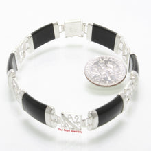 Load image into Gallery viewer, Black Onyx Bracelet with Silver Partitions β 925 Sterling Silver
