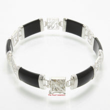 Load image into Gallery viewer, Black Onyx Bracelet with Silver Partitions β 925 Sterling Silver