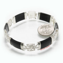 Load image into Gallery viewer, Black Onyx Dragon Partition Bracelet β 925 Sterling Silver