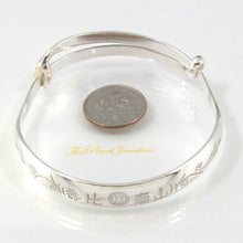 Load image into Gallery viewer, Adjustable “Bless” Bangle – 925 Sterling Silver