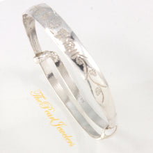 Load image into Gallery viewer, Adjustable “Bless” Bangle – 925 Sterling Silver