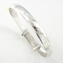 Load image into Gallery viewer, Adjustable “Bless” Bangle – 925 Sterling Silver