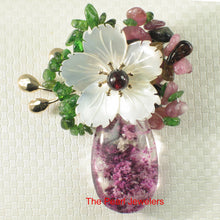 Load image into Gallery viewer, 9700012-Handcrafted-Elegant-Beautiful-Quartz-Crystal-Flower-Brooch-Pendant
