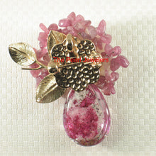 Load image into Gallery viewer, 9700030-Mother-of-Pearl-Red-Quartz-Crystal-Flower-Brooch-Pendant