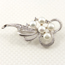 Load image into Gallery viewer, 9700101-Handcrafted-White-Pearl -Flower-Design-Brooch-Pin