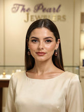 Load image into Gallery viewer, Chocolate Pearl Stud Dangle Earrings – 14k Yellow Gold