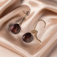Load image into Gallery viewer, 14k Rose Gold Chocolate Pearl Leverback Dangle Earrings