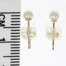 Load image into Gallery viewer, 1000140 HIGH LUSTER WHITE CULTURED PEARL 14K YELLOW GOLD STUD EARRINGS