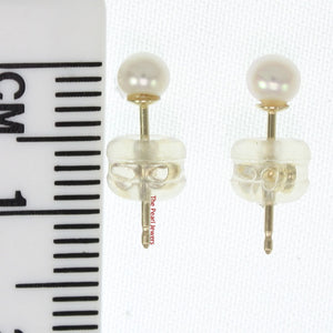 1000140 HIGH LUSTER WHITE CULTURED PEARL 14K YELLOW GOLD STUD EARRINGS