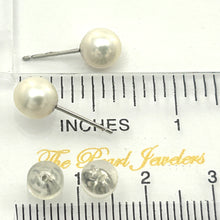 Load image into Gallery viewer, 1000165 HIGH LUSTER WHITE CULTURED PEARL 14K WHITE GOLD 6MM STUD EARRINGS