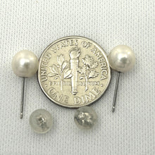 Load image into Gallery viewer, 1000165 HIGH LUSTER WHITE CULTURED PEARL 14K WHITE GOLD 6MM STUD EARRINGS