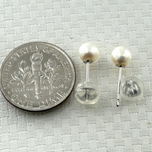 Load image into Gallery viewer, 1000255-14k-Gold-AAA-White-Cultured-Pearl-Stud-Earrings