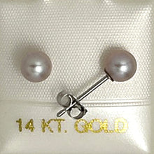 Load image into Gallery viewer, 1000269-14k-Gold-Luster-Lavender-Cultured-Pearl-Stud-Earrings