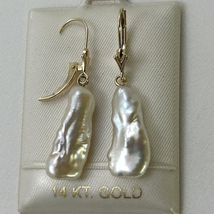 1000360-14k-Gold-Leverback-Genuine-Cream-Biwa-Pearl-Dangle-Earrings