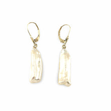 Load image into Gallery viewer, Biwa Pearl Leverback Dangle Earrings – Extended Drop