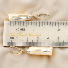 Load image into Gallery viewer, Biwa Pearl Leverback Dangle Earrings – Extended Drop