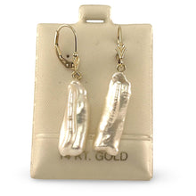 Load image into Gallery viewer, Biwa Pearl Leverback Dangle Earrings – Extended Drop