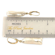Load image into Gallery viewer, Biwa Pearl Leverback Dangle Earrings – Extended Drop