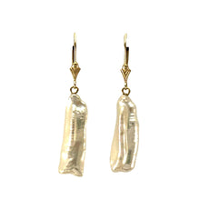 Load image into Gallery viewer, Biwa Pearl Leverback Dangle Earrings – Extended Drop