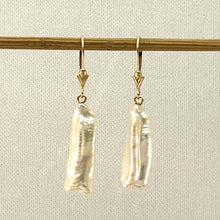 Load image into Gallery viewer, Biwa Pearl Leverback Dangle Earrings – Extended Drop