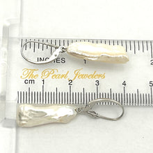 Load image into Gallery viewer, 1000365 GENUINE WHITE CREAM BIWA PEARL 14K GOLD LEVERBACK DANGLE EARRINGS