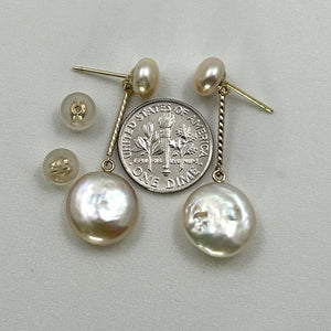 1000402-14k-Yellow-Gold-Genuine-Peach-Coin-Cultured-Pearl-Dangle-Earrings