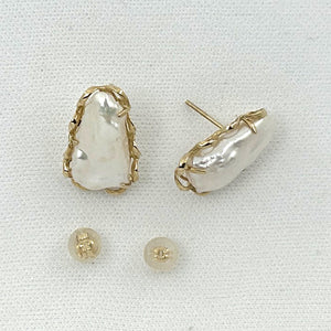 1000764-14k-Gold-Hand-Crafted-Genuine-White-Biwa-Pearl-Stud-Earrings