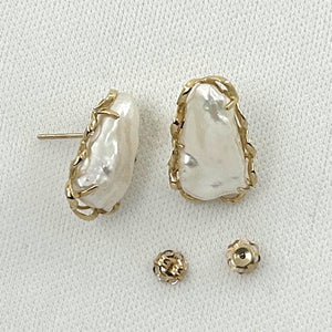 1000764-14k-Gold-Hand-Crafted-Genuine-White-Biwa-Pearl-Stud-Earrings