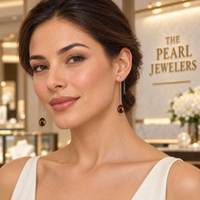 Load image into Gallery viewer, 14k White Gold Chocolate Raindrop Pearl Drop Earrings