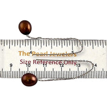 Load image into Gallery viewer, 14k White Gold Chocolate Raindrop Pearl Drop Earrings