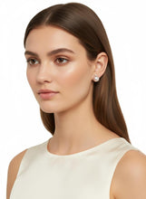 Load image into Gallery viewer, 14k Yellow Gold Diamond &amp; Pink Pearl Stud Earrings