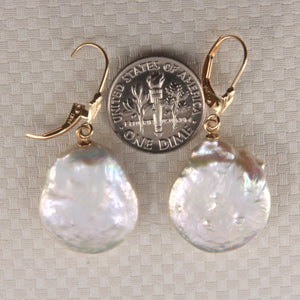 1000910F-14k-Gold-Leverback-Genuine-White-Coin-Pearl-Earrings
