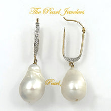 Load image into Gallery viewer, 1001140-14k-Yellow-Gold-Diamond-Large-Charming-Baroque-Pearl-Earrings