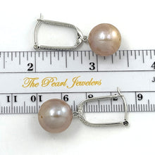 Load image into Gallery viewer, 1001147B 14K WHITE GOLD DIAMOND LARGE CHARMING LAVENDER PEARL EARRINGS